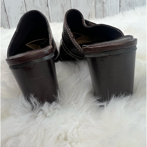 Womens Leather Brown Block Heels What's What by Aerosoles mules Clogs Size 7.5M - Picture 12 of 14